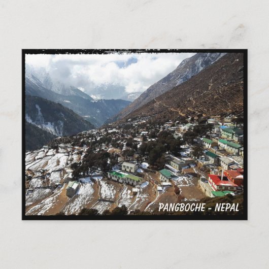 Pangboche, Blick auf den Everest Trail, Himalaya - Postkarte (Vorderseite)