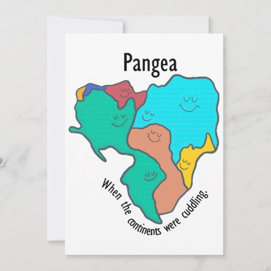 Pangea Continents Cuddling Multicolor Einladung (Vorderseite)