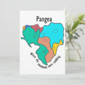 Pangea Continents Cuddling Multicolor Einladung (Stehend Vorderseite)