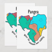 Pangea Continents Cuddling Multicolor Einladung (Vorne/Hinten)