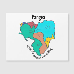 Pangea Continents Cuddling Multicolor Magnetkarte