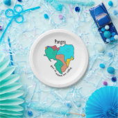 Pangea Continents Cuddling Multicolor Pappteller (Party)