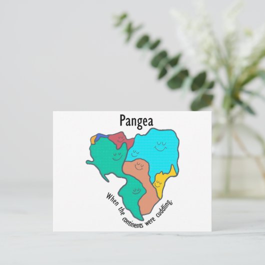 Pangea Continents Cuddling Multicolor Postkarte (Stehend Vorderseite)