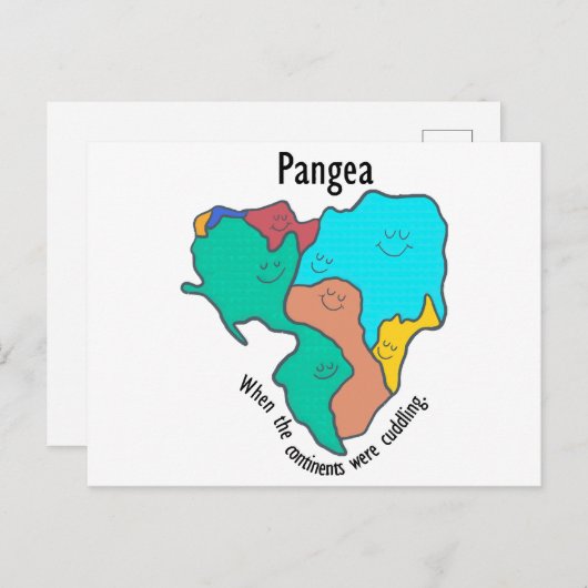 Pangea Continents Cuddling Multicolor Postkarte (Vorne/Hinten)