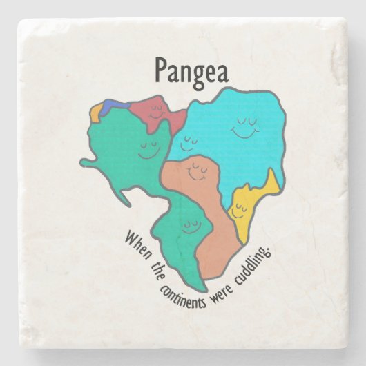 Pangea Continents Cuddling Multicolor Steinuntersetzer (Vorderseite)