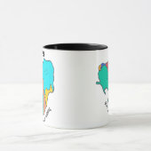 Pangea Continents Cuddling Multicolor Tasse (Zentrum)