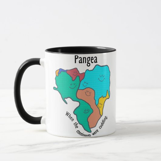 Pangea Continents Cuddling Multicolor Tasse (Links)