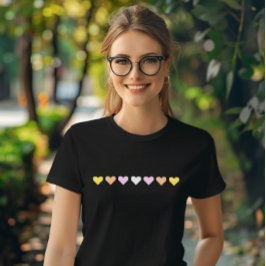Pangender Flag Pixel Herz T-Shirt