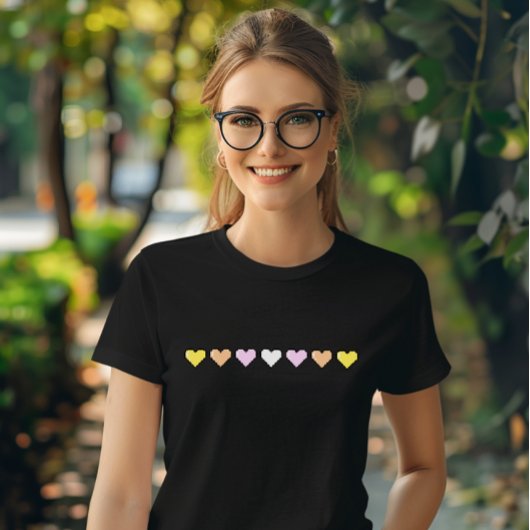 Pangender Flag Pixel Herz T-Shirt