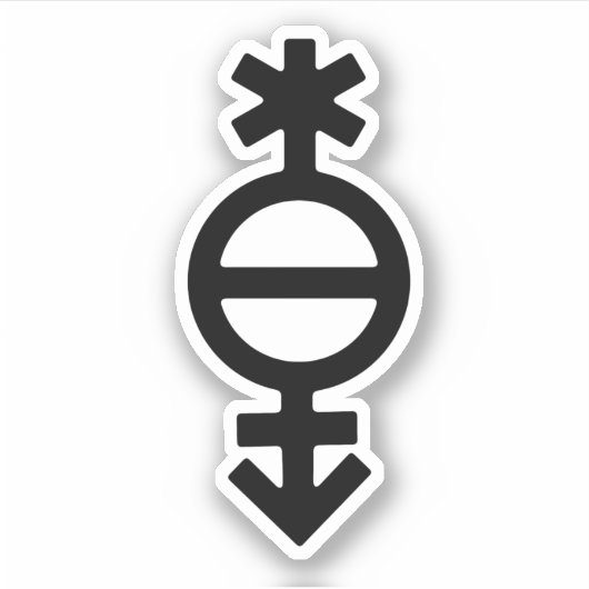 Pangender Gender Symbol Aufkleber (Vorderseite)