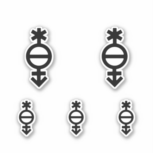 Pangender Gender Symbol Aufkleber (Vorderseite)