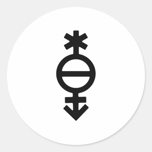 Pangender Gender Symbol Runder Aufkleber (Vorderseite)
