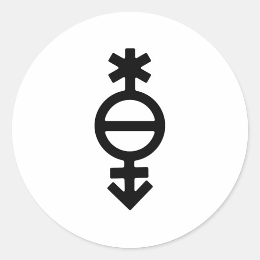 Pangender Gender Symbol Runder Aufkleber (Vorderseite)
