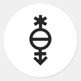 Pangender-Geschlechtssymbol Runder Aufkleber