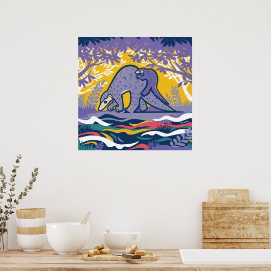 Pangolin Art Poster (Lila) (Küche)