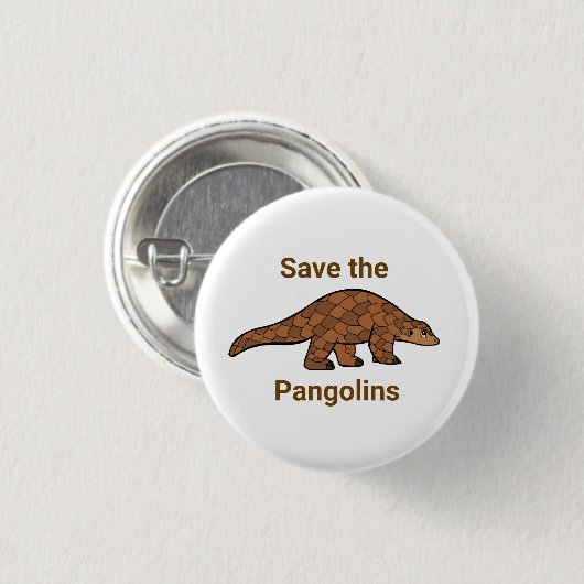 Pangolin-Button wieder gerettet Button (Vorne & Hinten)