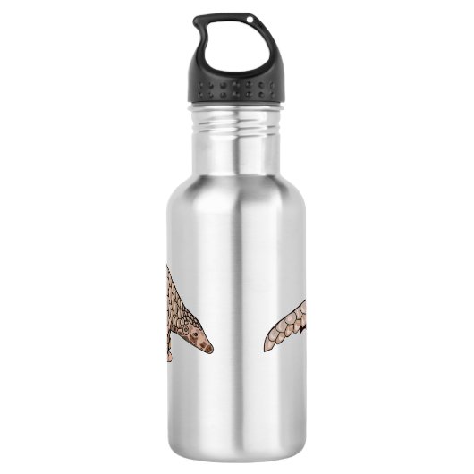 Pangolin-Cartoon Edelstahlflasche (Rückseite)