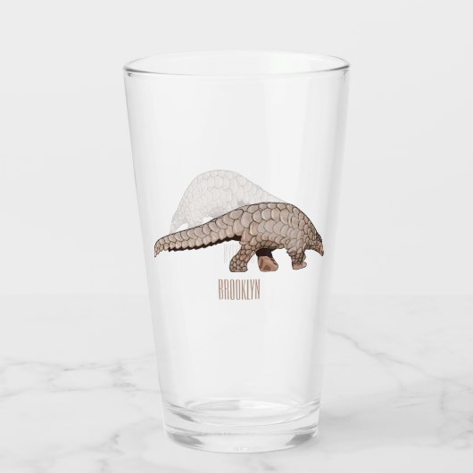 Pangolin-Cartoon Glas (Rückseite)