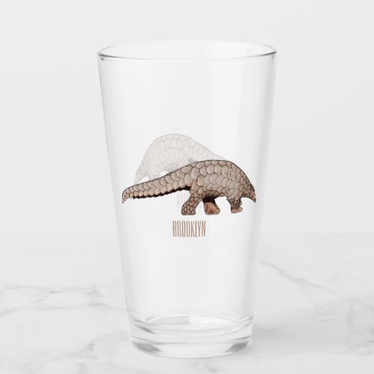 Pangolin-Cartoon Glas (Vorderseite)
