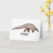 Pangolin-Cartoon Karte (Gelbe Blume)
