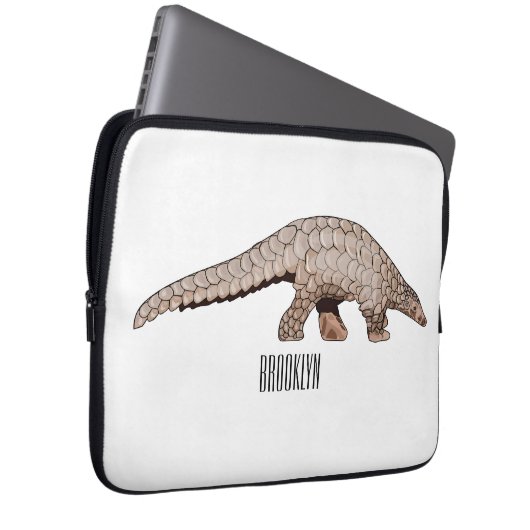 Pangolin-Cartoon Laptopschutzhülle (Vorne Rechts)