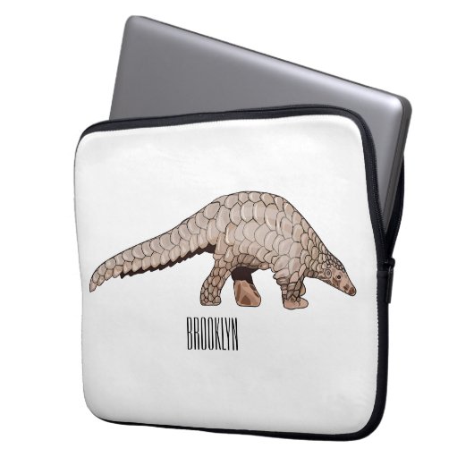Pangolin-Cartoon Laptopschutzhülle (Vorderseite Links)