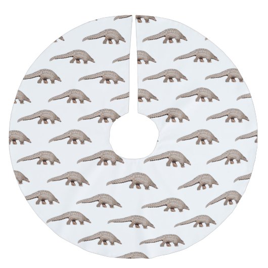 Pangolin-Cartoon Polyester Weihnachtsbaumdecke (Vorderseite)