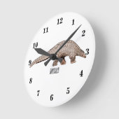 Pangolin-Cartoon Runde Wanduhr (Winkel)