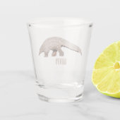 Pangolin-Cartoon Schnapsglas (Rückseite)