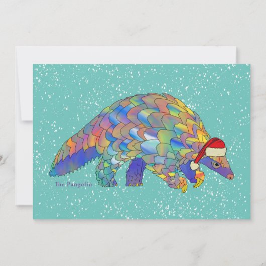Pangolin Christmas Custom Feiertagskarte (Vorderseite)