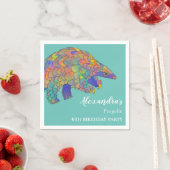 Pangolin Colorful Birthday Party Serviette (Beispiel)