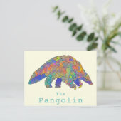 Pangolin gefährdete Arten Farbenfrohe Tierart Postkarte (Stehend Vorderseite)