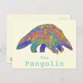 Pangolin gefährdete Arten Farbenfrohe Tierart Postkarte (Vorne/Hinten)