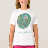 Pangolin gefährdete Arten Süße Tier Grün T-Shirt (Vorderseite)