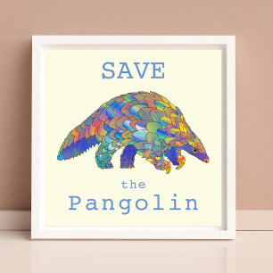 Pangolin gefährdete Tierart Poster