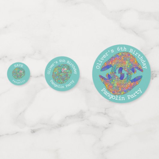 Pangolin Girls Geburtstagsparty Konfetti (Rückseiten)