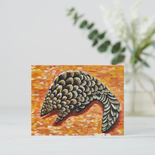 Pangolin-Malerei Postkarte (Stehend Vorderseite)