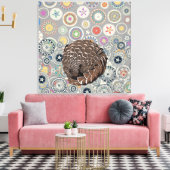 Pangolin mandala leinwanddruck (Insitu (Wohnzimmer))