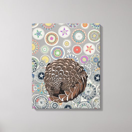 Pangolin mandala leinwanddruck (Vorderseite)
