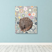 Pangolin mandala leinwanddruck (Insitu (Holzboden))