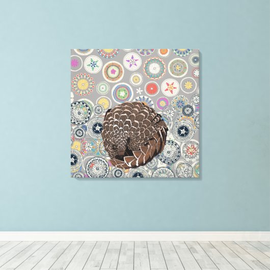 Pangolin mandala leinwanddruck (Insitu (Holzboden))