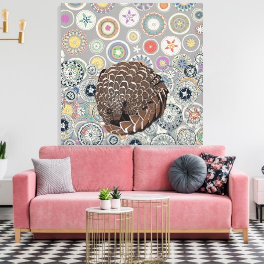 Pangolin mandala leinwanddruck (Insitu (Wohnzimmer))