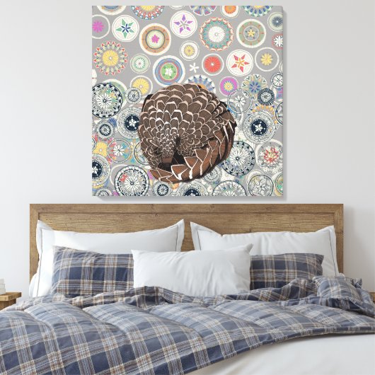 Pangolin mandala leinwanddruck (Insitu (Schlafzimmer))