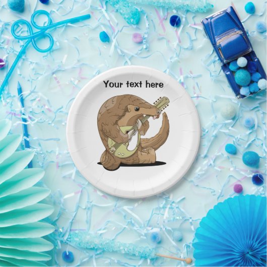 Pangolin Mandolin Pappteller (Party)