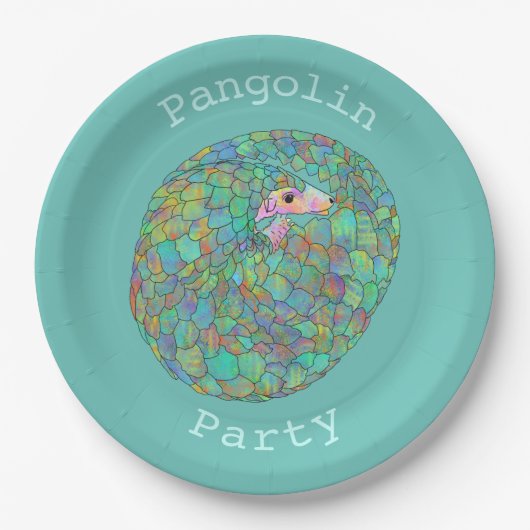 Pangolin-Party gefährdet Tieraktivismus Grün Pappteller (Vorderseite)