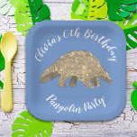 Pangolin Party Kinder 6. Geburtstag Blauer Name Pappteller<br><div class="desc">Für das Kind, das Pangoline Lieben. Dieses niedliche Pangolin lädt Tierschützer zu einer Geburtstagsparty ein. Personalisieren Sie diese Pangolin mit der Geburtstagsnummer und dem Namen des Party oder Jungen und Sie sind alle Set für einen lustigen Pangolin-Geburtstag. Alle Pangolinliebhaber, die gewollt haben, dieses stark gefährdete Tier zu unterstützen, sind willkommen....</div>