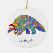 Pangolin Santa Niedlich gefährdetes Tier Keramik Ornament (Vorne)