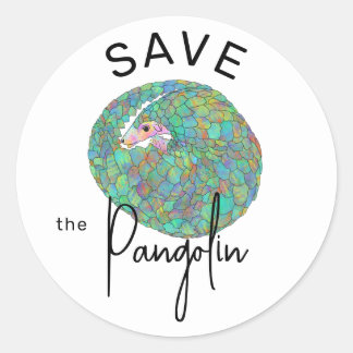 Pangolin-Slogan gerettet Runder Aufkleber