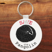 Pangolin-Slogan schwarz-weiß gerettet Schlüsselanhänger (Vorderseite)