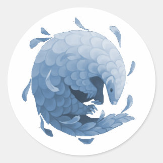 Pangolin-Sticker (blau) Runder Aufkleber
